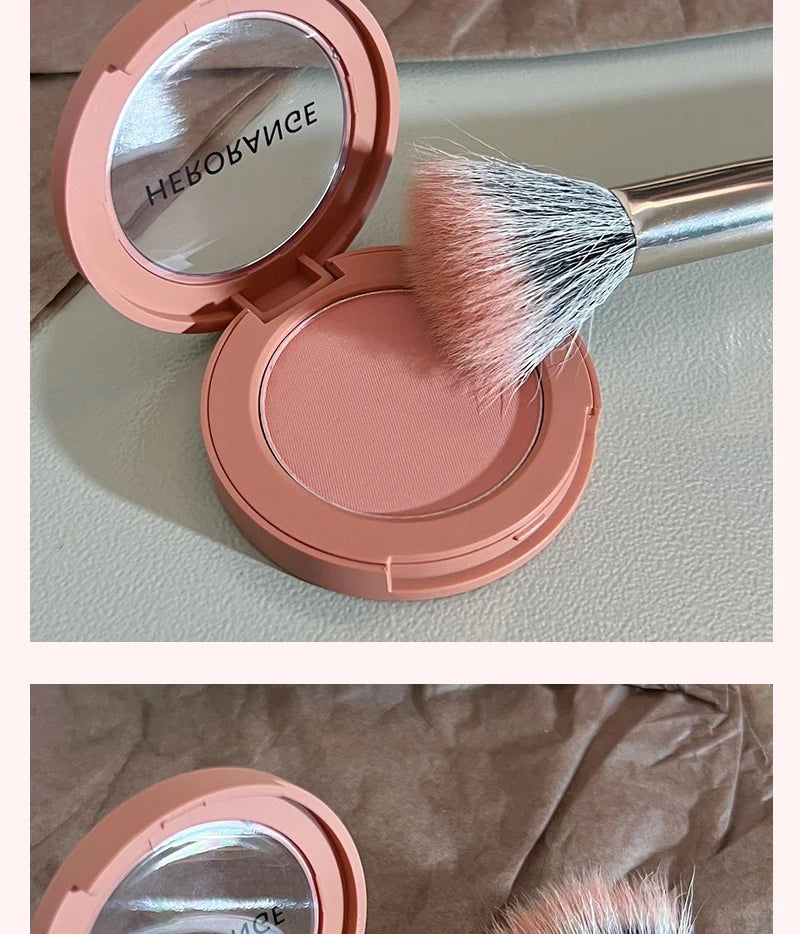 HerorangeHR402 Serbuk Serbuk Monokrom Kalis Air Panjang Tahan Lama Plat Peach Orange Kabus Lembut Lembut Matte Semulajadi Blush