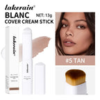 Waterproof Blanc Cover Cream Stick Dual-ended Design Creamy Texture Concealer Foundation Buildable Coverage Face Base Makeup