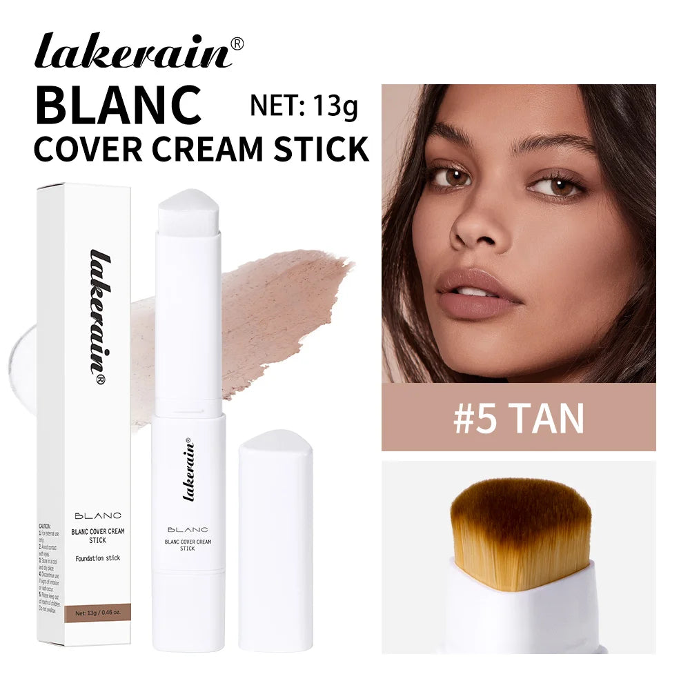 Waterproof Blanc Cover Cream Stick Dual-ended Design Creamy Texture Concealer Foundation Buildable Coverage Face Base Makeup