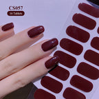 14/16Tips Full Cover Gradient Nail Stickers Multi Color Self Adhesive Slider No Need UV Lamp Cured Press ON Nail Decal