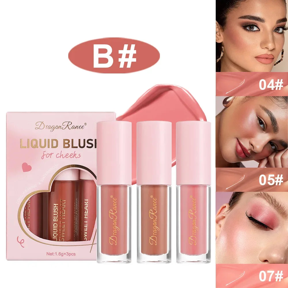 1/3Pc Mini Matte Liquid Blush 8Color Velvet Blusher Orange Peach Face Rouge Lasting Beauty Natural Cheek Tint Cream Blush Makeup