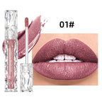 QIBEST Glitter Shimmer Liquid Lipstick High Quality Waterproof Lightweight Lip Gloss Lasting Lip Tint Makeup For Women Lip Stain