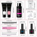 Poly Nail Gel Set for Extension Nails, Long Lasting, Natural-looking, Strong Builder Enhancement for Salon Manicure DIY at Home