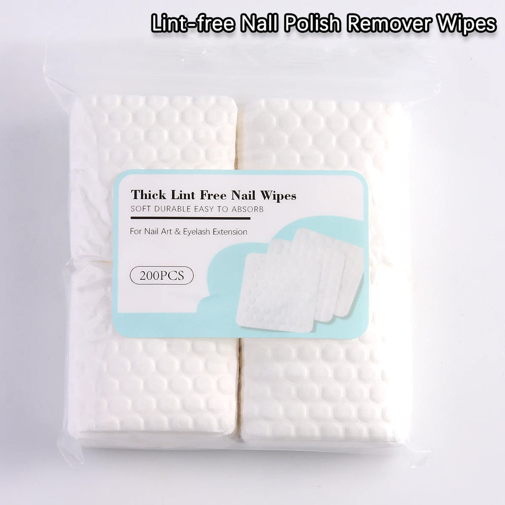 Soft Disposable Nail Polish Remover Pads - Lint-Free Soak Wipe Cleaning Patches for Manicure & Pedicure, Cosmetic Tools for Nail