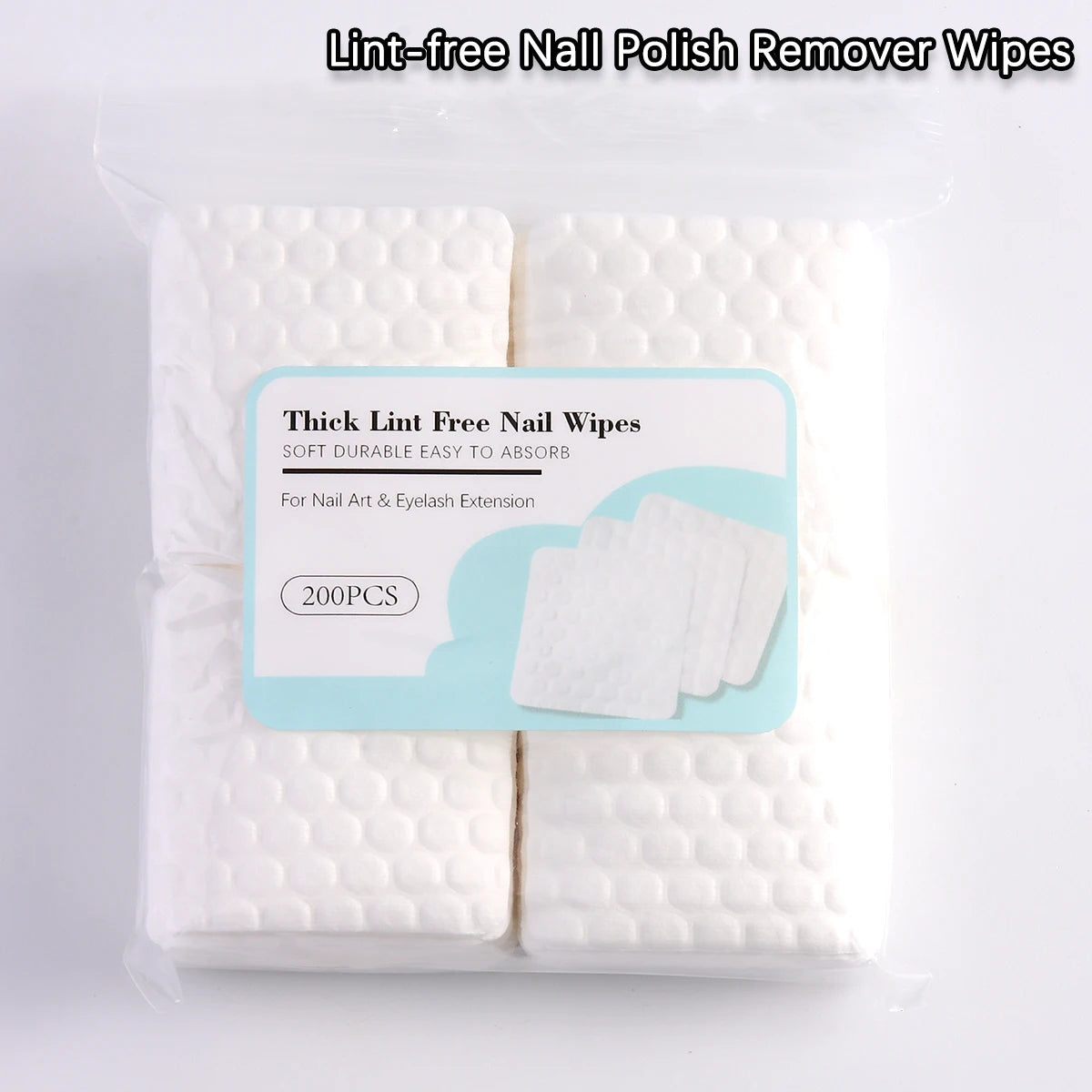 Soft Disposable Nail Polish Remover Pads - Lint-Free Soak Wipe Cleaning Patches for Manicure & Pedicure, Cosmetic Tools for Nail