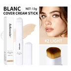 Color Changing Foundation Stick Korean Cover Cream Stick High Coverage Waterproof Dual-Ended with Brush  Base Makeup