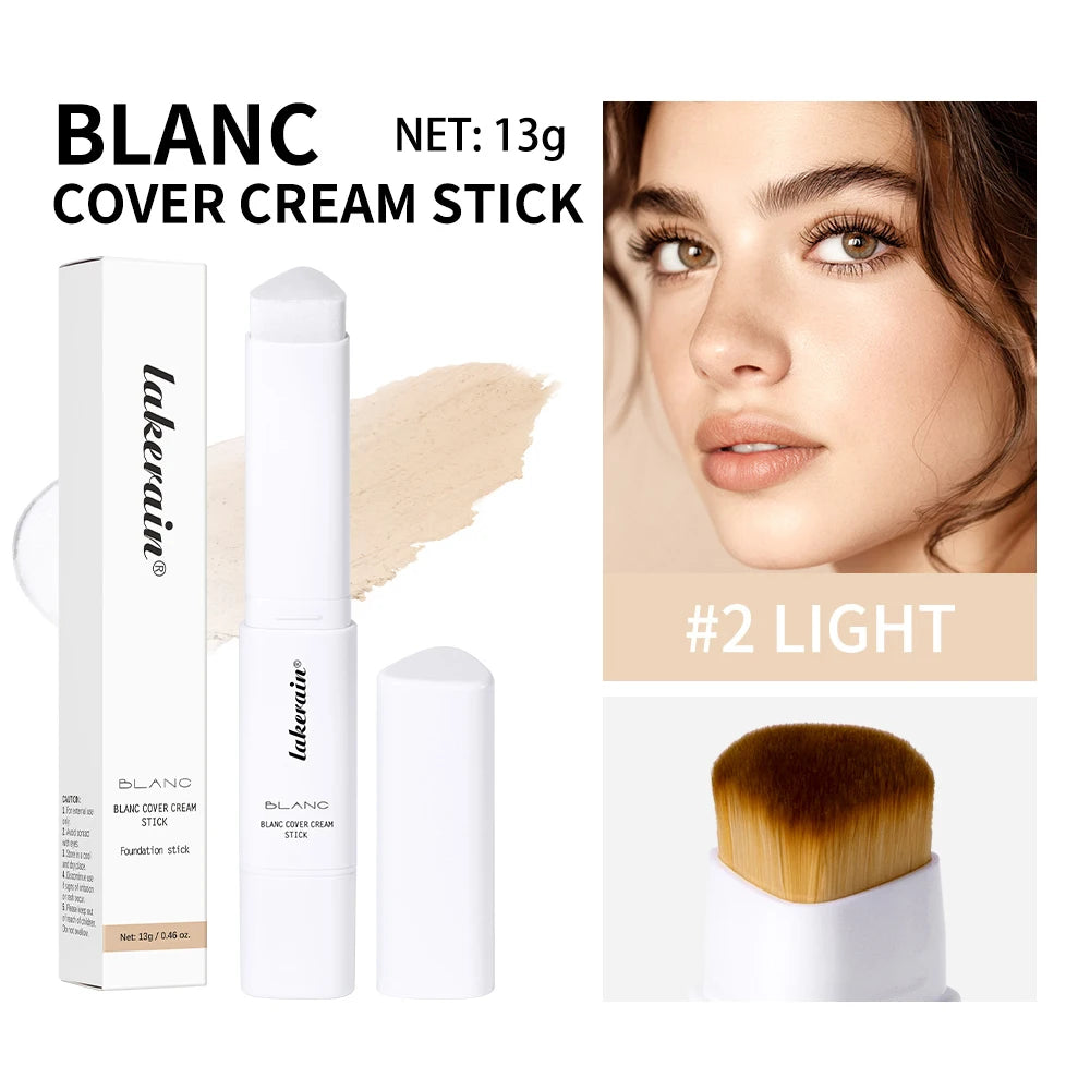 Color Changing Foundation Stick Korean Cover Cream Stick High Coverage Waterproof Dual-Ended with Brush  Base Makeup