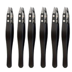 Zirconia Ceramic Pointed Tweezers Stainless Steel Tweezers with Slanted Tips Edges Eyebrows Beards Hair  Eyelash Tweezers