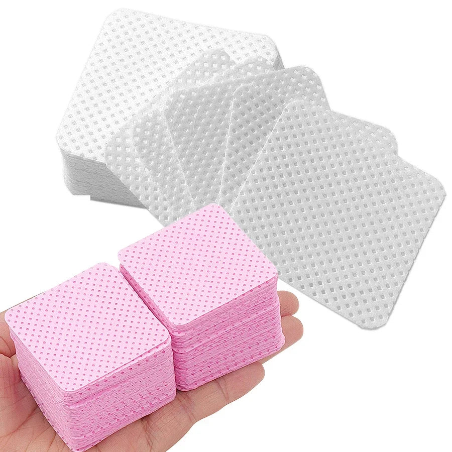 300Pcs Lint-Free Eyelash Glue Remover Cotton Wipes Cleaning Cotton Pads for Personal & Professional Makeup Tools