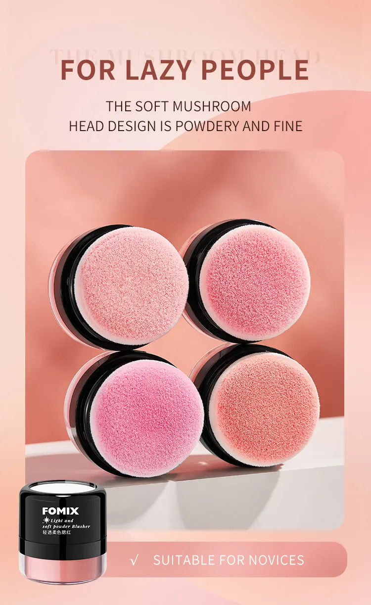 FOMIX Loose Powder Air Cushion Blush Long Last High Pigment Soft Misty Matte Face Blusher Natural Colors For Cheek