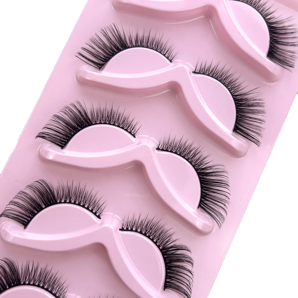 Natural Eyelashes Fake Eyelashes, Transparent Stem, Invisible Fake Mink Eyelashes, Thin Stripes, Cat Eyes, Thin Straps, Soft