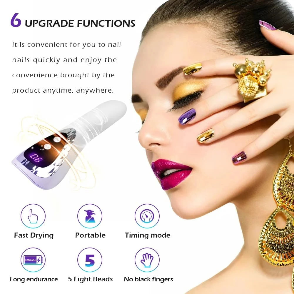 LINMANDA Handheld UV LED Nail Lamp USB Rechargeable Mini Manicure Lamp Nail Dryer With 5 Lamp Beads Quick Drying Gel Nail Polish
