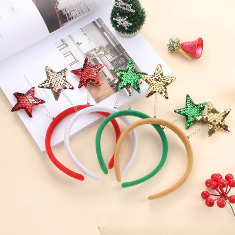 Christmas Pentagram Headbands Gift Xmas Hair Accessories Cute Headband Cosplay Girls Hairband Merry Christmas Decorations