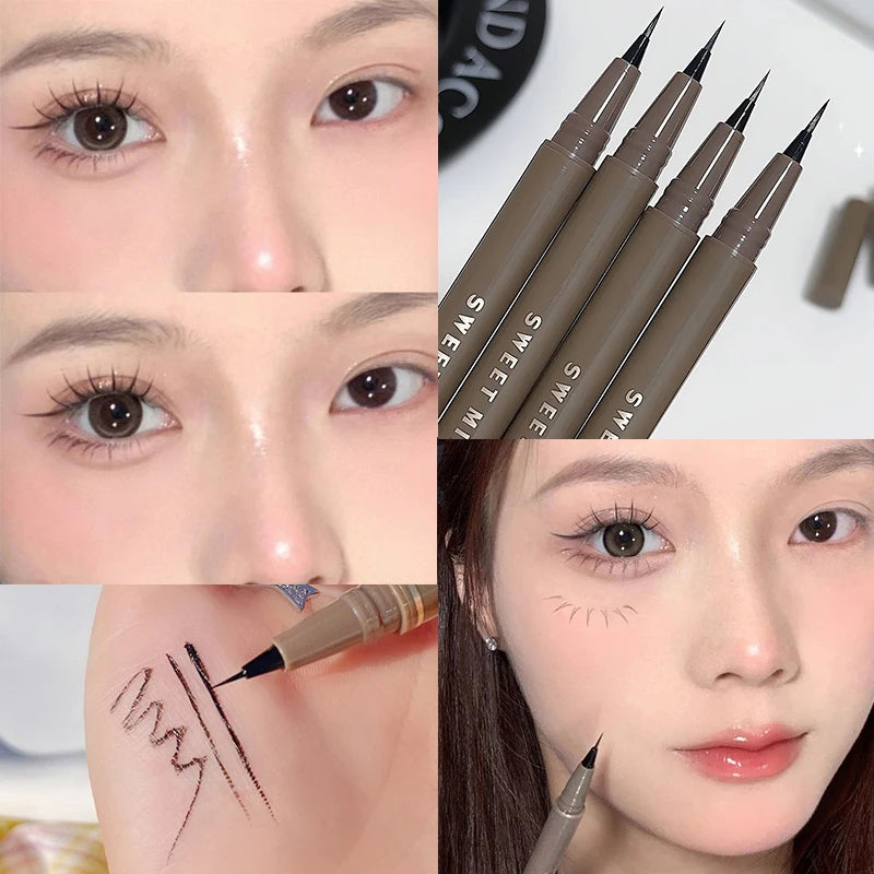 Waterproof Liquid Eyeliner Eyebrow Easy To Color Sweat-proof Eyebrow Pen 0.05MM Ultra Thin Head Eye Liner Eyelash Eye Makeup