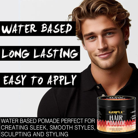 GOIPLE 113g Men Hair Pomade High Shine Hair Styling Oil Strong Hold Easily Shape Water Based Long Lasting Gel Wax Cream