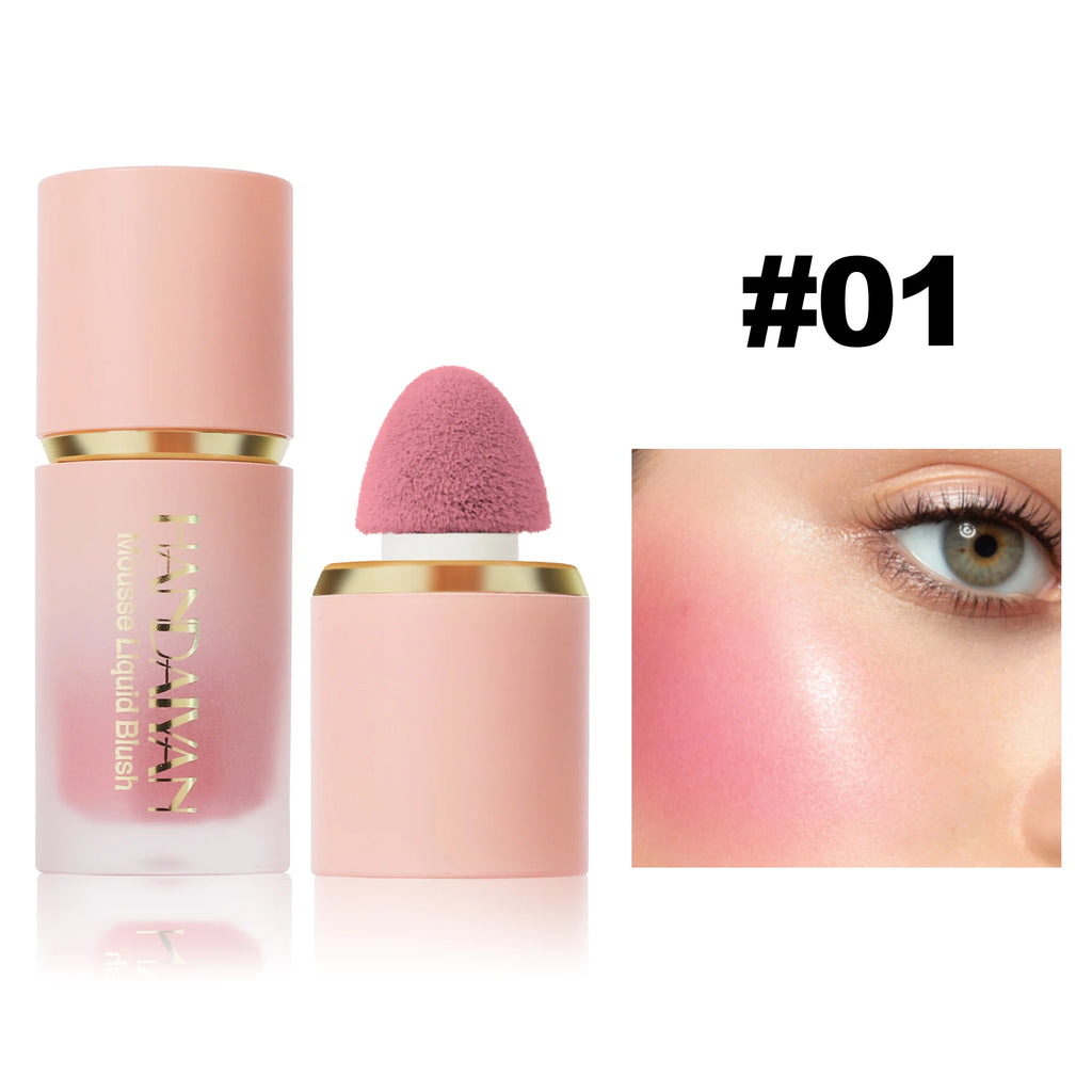 6 Colour Matte Liquid BlushEasy to apply long lasting waterproof blush sponge brush head