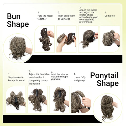 WIGSIN Synthetic Elegant Versatile Curly Ponytail Claw Clip In Hair Extension Adjustable Suitable Easy to Wear For Any Occasion