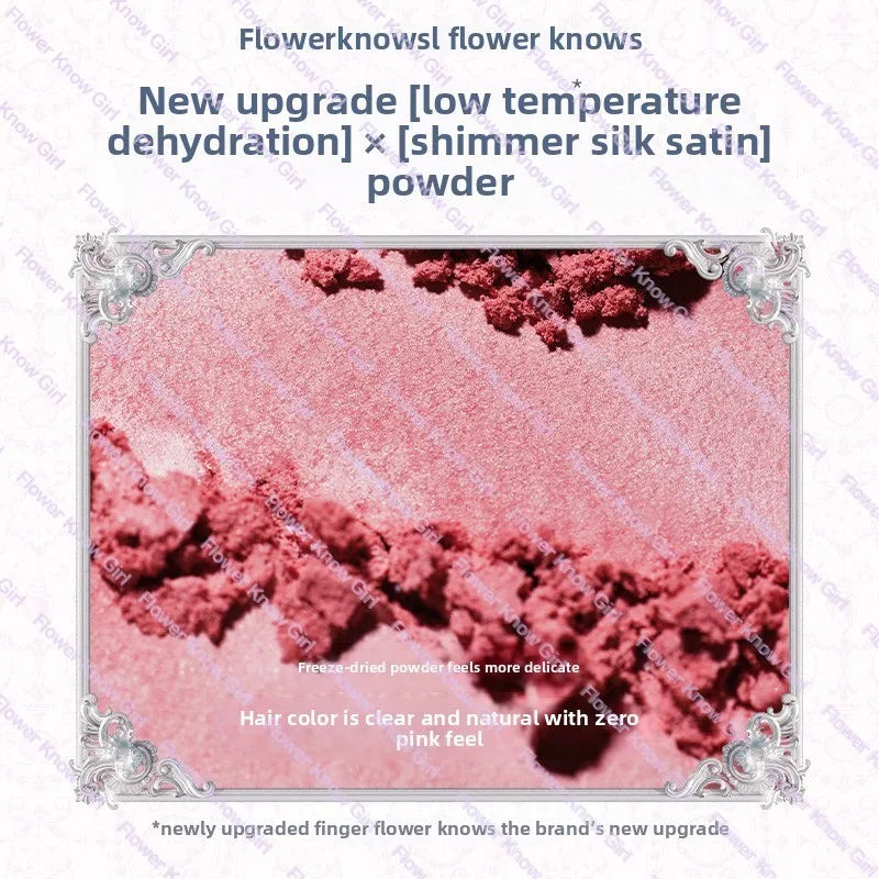 Flower Knows Shell's Jewel Silk Satin Blush Lasting Matte Puffing Natural Brightening Facial Cosmetics 5g