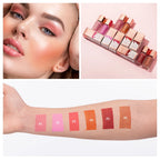 6 Colour Matte Liquid Blush Easy to apply long lasting waterproof blush sponge brush head Eyes lips Makeup Blush Cosmetics