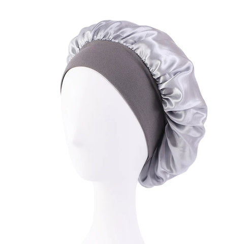 New Satin Wide Brim Nightcap Silky Bonnet Hair Wrap for Sleeping Sleep Cap With Elastic Soft Band Styling Cap Hair Wrapping Tool