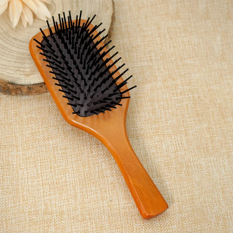 Wooden Paddle Hair Brush Set - Scalp Massage, Anti - Static Detangling, For All Hair Types, Daily Styling & Grooming