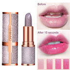 Diamond Temperature Color Changing Glitter Lipsticks Waterproof Longlasting Moisturizing Velvet Matte Lip Tint Sexy Lips Makeups