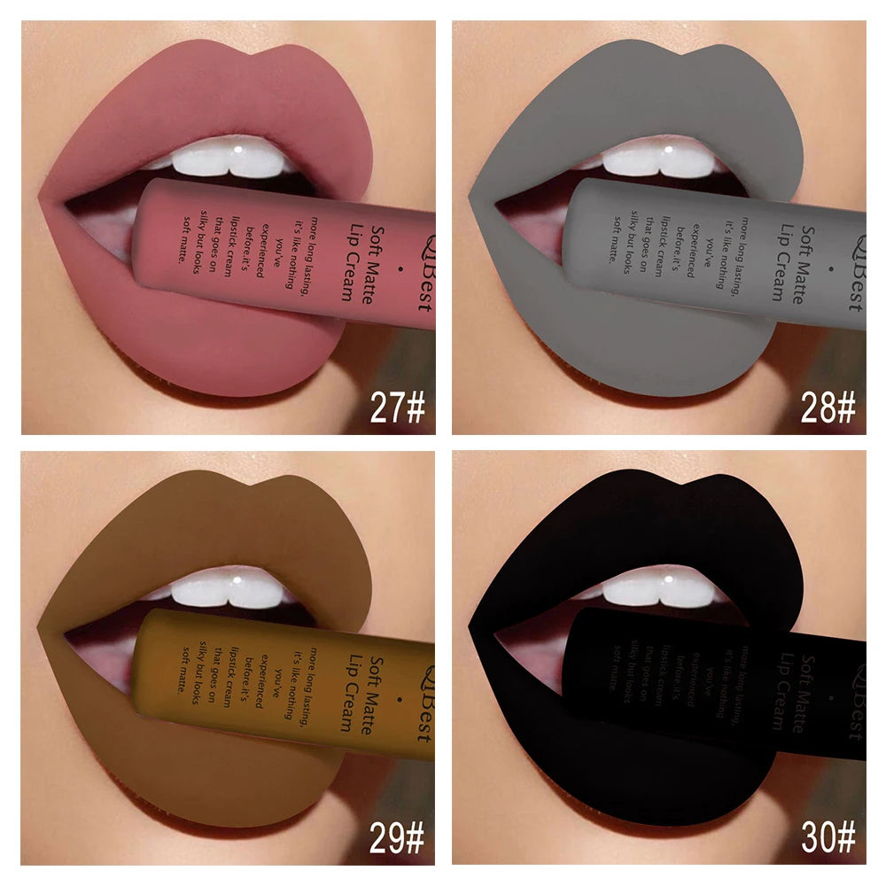 Hot Velvet Matte Nude Lip Gloss Sexy Long Lasting Non-stick Cup Nude Red Liquid Lipstick Waterproof Make-up for Women Cosmetic