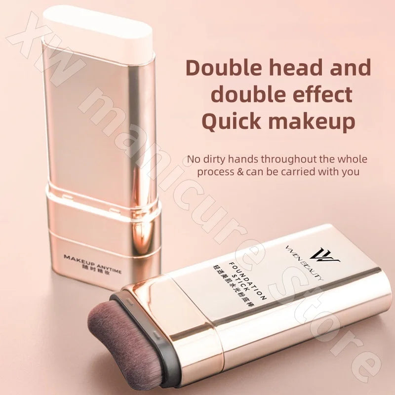 VV Double-head Liquid Foundation Stick Concealer Light and Brighten Skin and Waterproof for Long-lasting and Never Take Off 20g
