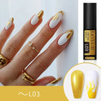 LILYCUTE 5ML Metallic Painting Liner Gel Nail Polish Super Bright Gold Silver Mirror Drawing Gel Semi Permanent Line French Nail