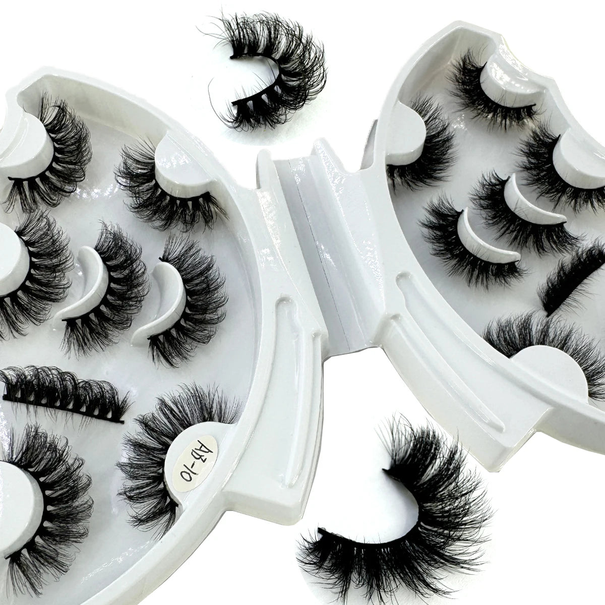 HBZGTLAD 5/8 Pairs of Natural Russian Striped Mink Lashes 3D False Lashes Volume Wavy False Lashes Eyelash Extensions Makeup