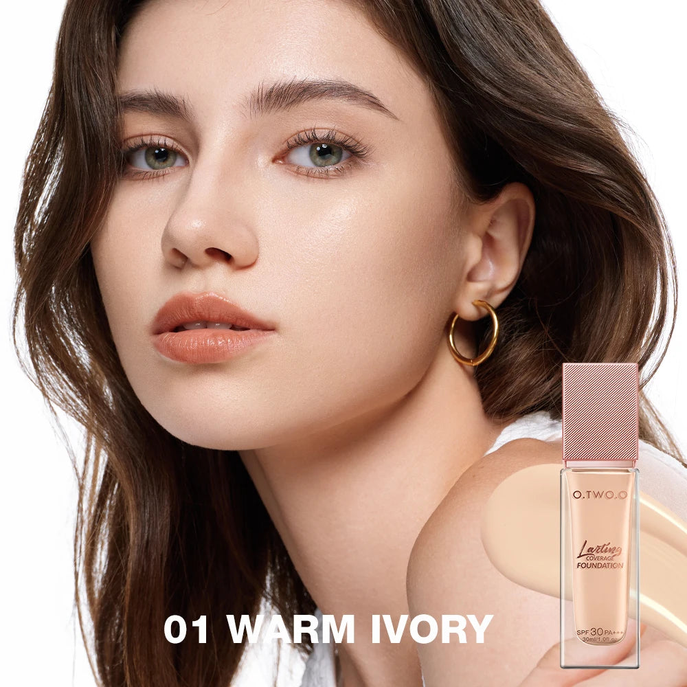O.TWO.O Liquid Coverage Foundation Cream Matte Moisturizing Oil-control Long-Lasting Waterproof Concealer Foundation Makeup