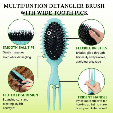 GOIPLE 200g Black Castor Oil Curling Cream With Curl Defining Brush For Moisturize Perfection Wavy Moisturize Anti-Frizz Hair