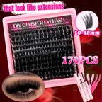 170/400/402/800PCS Eyelash Cluster Kit Multiple Combination From Natural to Dense Mixed Density Daily Makeup Party & Dramatic