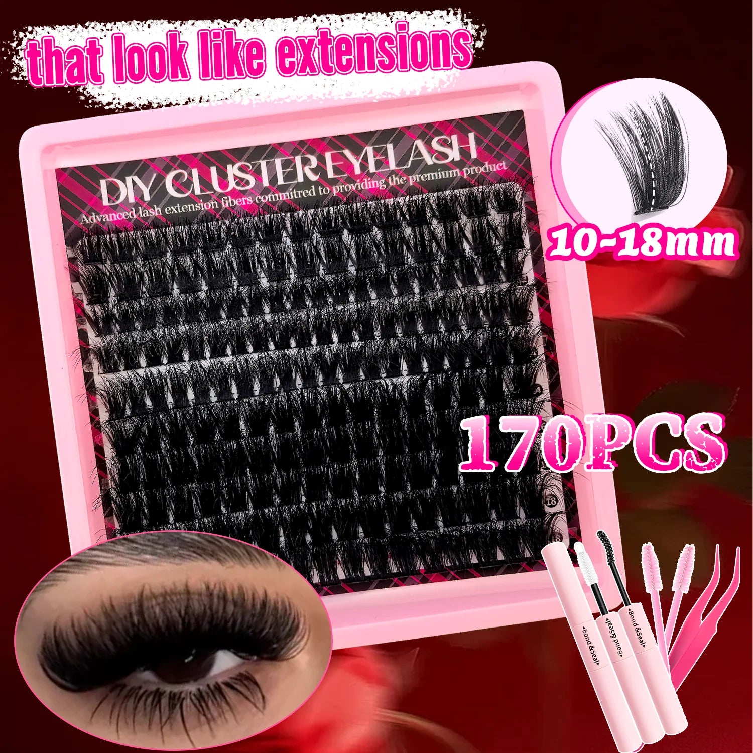 170/400/402/800PCS Eyelash Cluster Kit Multiple Combination From Natural to Dense Mixed Density Daily Makeup Party & Dramatic