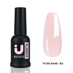 UNO JYJ Nude Rubber Base Gel Polish Semi-permanent Nail Polish UV Varnish Manicure Natural Nail Base Coat 7 Colors Basis Gellac