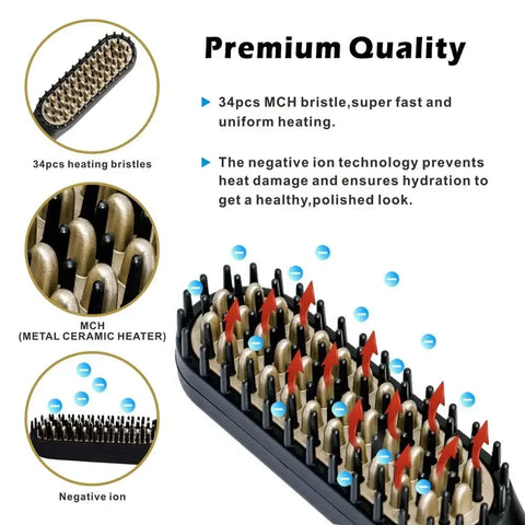 Fashion Hairstyle Comb Beard Brush Straightening Comb Multifunctional Hair Curler Quickly Heat Styling Artifact