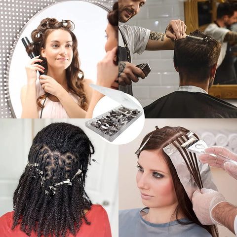 20/50pcs Salon Fixed Hair Pin Silvery Metal Styling Hair Clips No Crease Curl Duckbill Hairpins Hairdressing Tools for Women Man