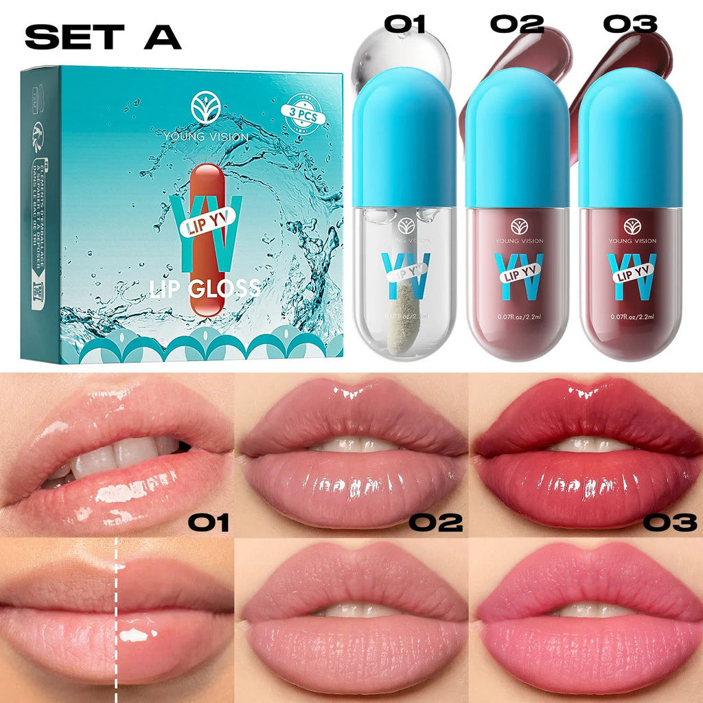 Mini Velvet Matte Lip Gloss Set, 3pc/4pcs Non-Fading, Non-Stick Cup, Long-Lasting Fruit Scented Lip Tint, Smooth and Lightweight