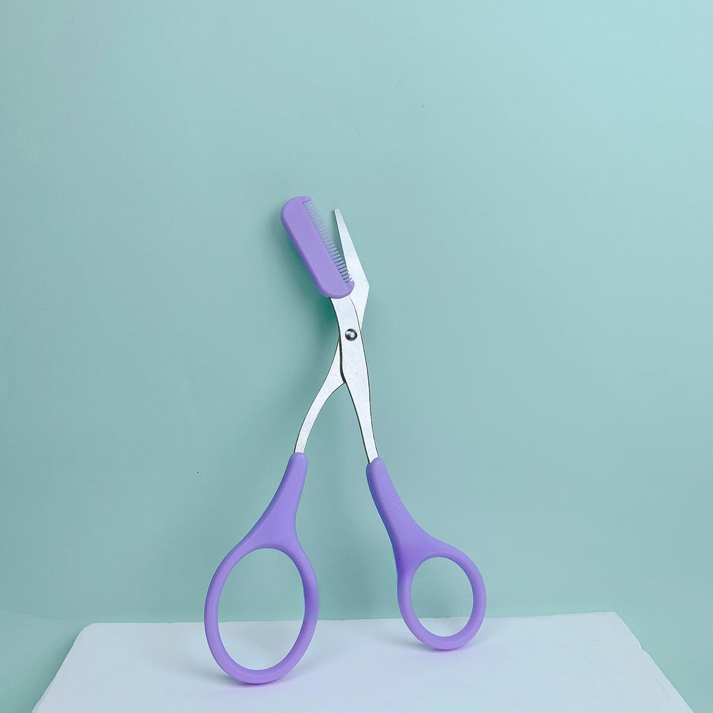 Eyebrow Razor Scissor  Stainless Steel Safe Anti-scratch Trimmer for Beginners Crescent Sharp Beauty Tool Multi-color