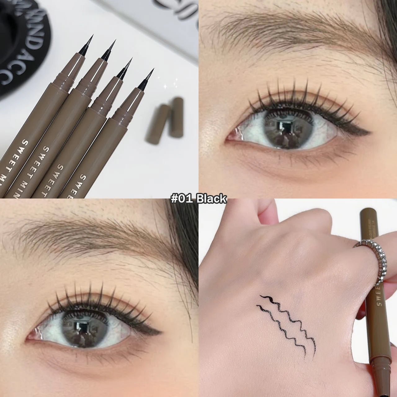Waterproof Liquid Eyeliner Eyebrow Easy To Color Sweat-proof Eyebrow Pen 0.05MM Ultra Thin Head Eye Liner Eyelash Eye Makeup