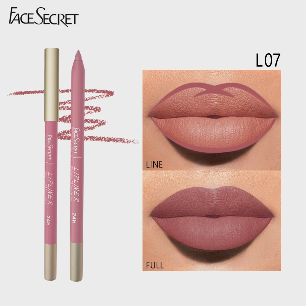 Face Secret 12 color Lipliner, Waterproof LongLasting ,Velvet Matte Multi-Color Correcting Lip Pencil Lip Plumping Cosmetics