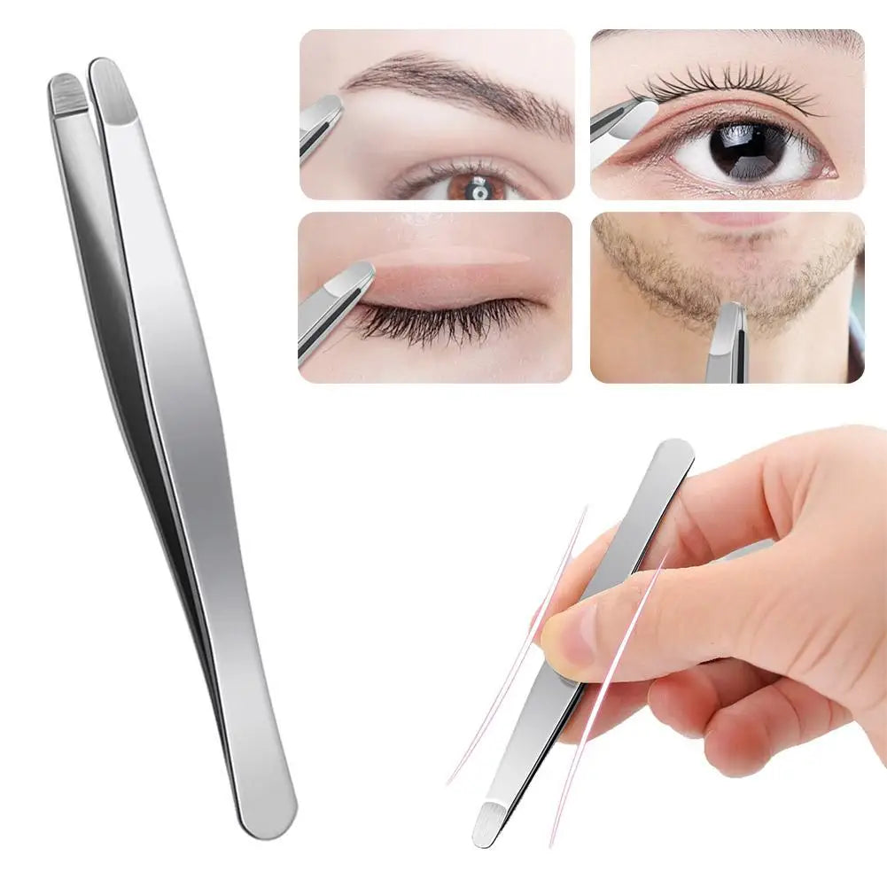 Stainless Steel Tweezers Safe Rounded - Tip Eyebrow Clips Precise Eyebrow Shaping Ingrown Hair Removal Eyebrow Shaping Tool