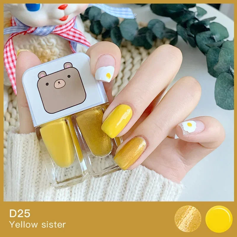 Water-based Nude Icy Women Children Nail Polish Twin Star Set No-bake Quick-drying Odorless Nail Polish Full Set Makeup
