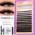 GROINNEYA Lashes Clusters Kit With Lash Bond And Seal And Eyelash Tweezers Waterproof Strong Hold DIY Lash Extension Kit Makeup