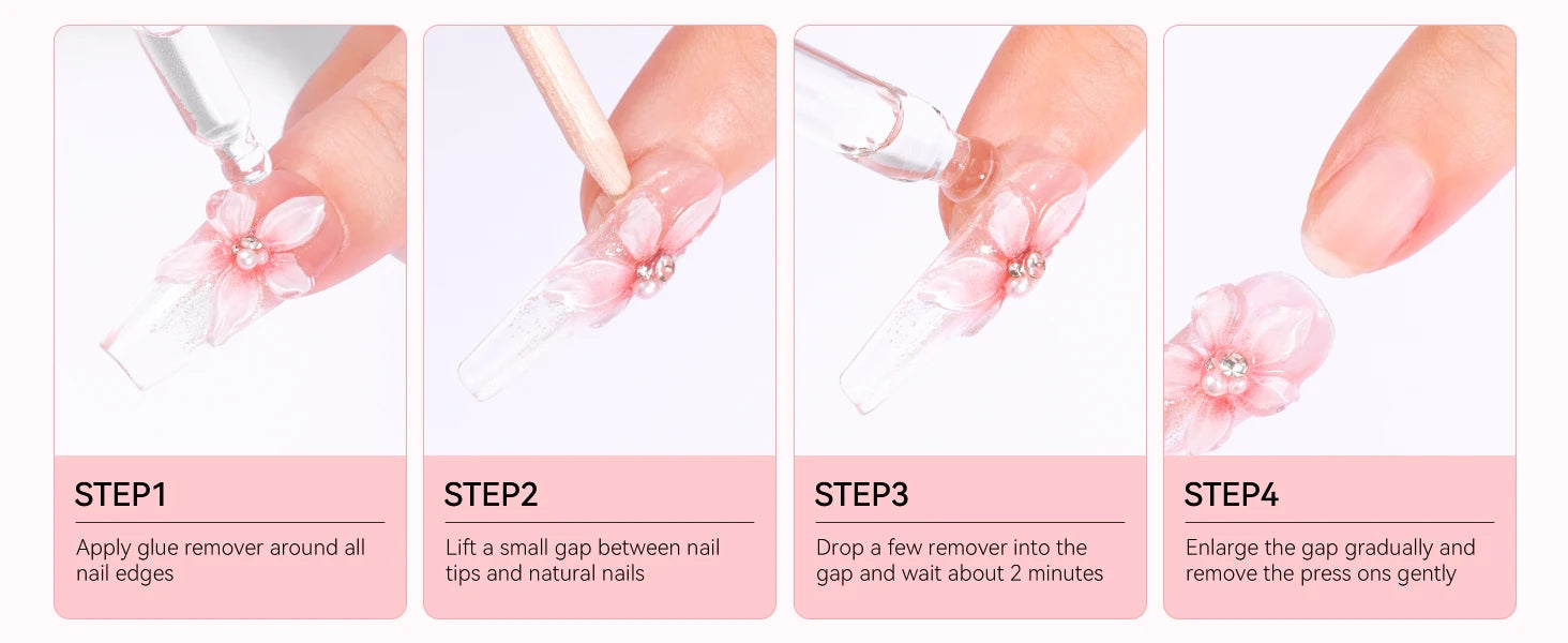 Makartt Super Strong Nail Glue and Glue Remover ,Quick Glue Debonder | Easy Removal with a Dropper Applicator For Press On Nails