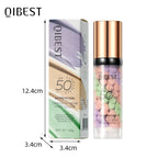 QIBEST Face Makeup Primer Tri-color Cream Brighten Contour Color Isolation Waterproof Foundation Natural Makeup Base Cream