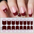 14/16Tips Full Cover Gradient Nail Stickers Multi Color Self Adhesive Slider No Need UV Lamp Cured Press ON Nail Decal