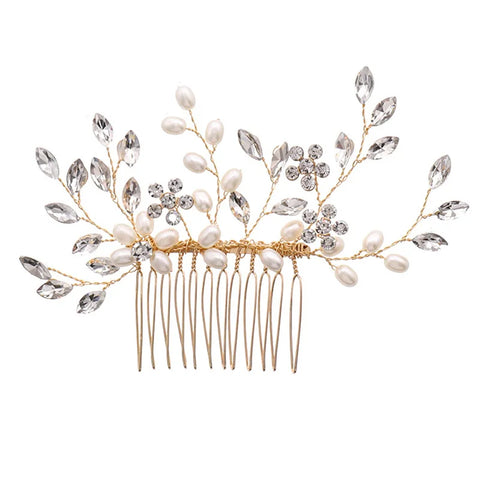 1pc bridal headdress handmade pearl crystal hair comb wedding styling accessories fashion insert comb hair accessories