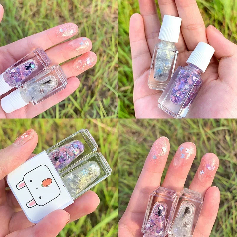 Water-based Nude Icy Women Children Nail Polish Twin Star Set No-bake Quick-drying Odorless Nail Polish Full Set Makeup