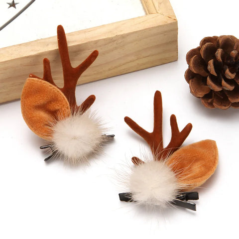 Christmas Hair Clips for Women Girls Antler Deer Ear Hairpin Hairgrips Kids New Year Barrettes Hair Accessories Jewelry